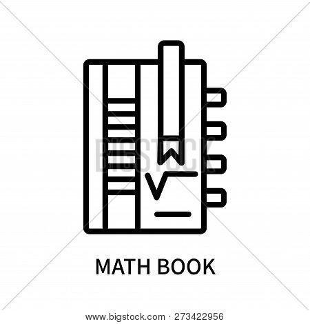 Math Book Icon Isolated On White Background. Math Book Icon Simple Sign. Math Book Icon Trendy And M