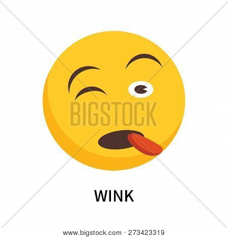 Wink Icon Isolated On White Background. Wink Icon Simple Sign. Wink Icon Trendy And Modern Symbol Fo