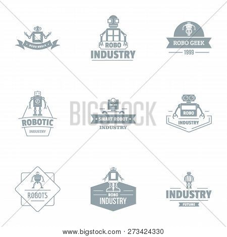 Robo Industry Logo Set. Simple Set Of 9 Robo Industry Logo For Web Isolated On White Background