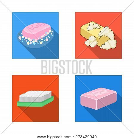 Vector Illustration Of Soap And Bathroom Sign. Set Of Soap And Packaging Vector Icon For Stock.