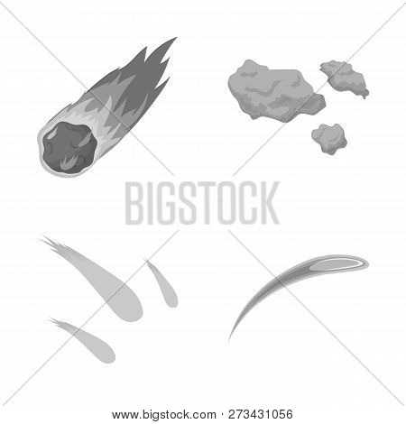 Vector Design Of Shooting And Fire Logo. Collection Of Shooting And Asteroid Vector Icon For Stock.