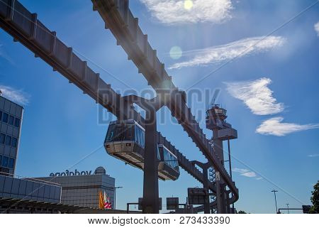 Aerial Train In Dusseldorf Airport