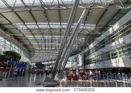 Hall Of A Departure Of The Airport Dusseldorf International