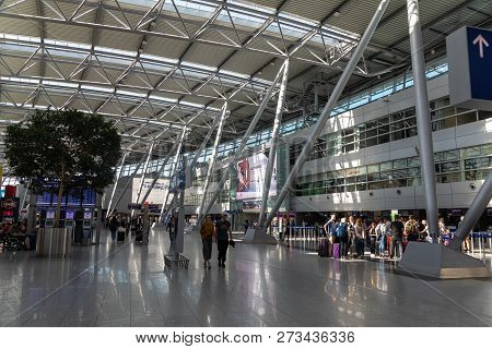 Hall Of A Departure Of The Airport Dusseldorf International