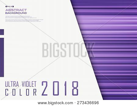Ultra Violet Flat Color Line Pattern With Copy Space Background. Vector Eps10