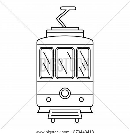 City Tramcar Icon. Outline City Tramcar Icon For Web Design Isolated On White Background