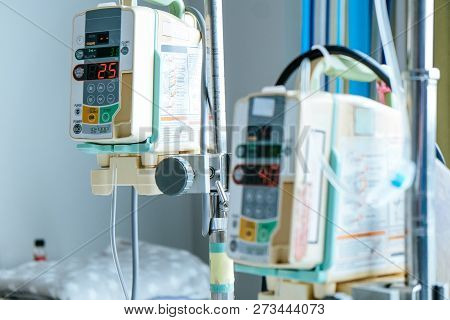 Close Up Of Infusion Pump In Hospital,medical Care