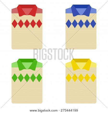 Set Of Men's Polo Shirt. Isolated On White Background. Vector Illustration. Eps 10. Color Polo Shirt
