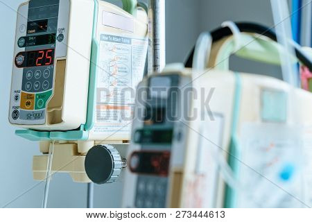 Close Up Of Infusion Pump In Hospital,medical Care