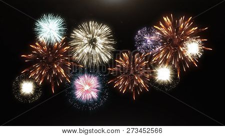 3d Render Of Various Fireworks And Salute