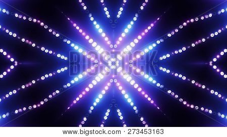 3d Render Blue-violet Circle Led Vj Background