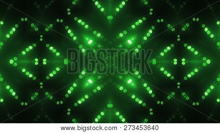 3d Render Green Circle Led Vj Background