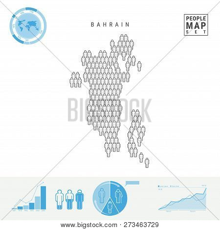 Bahrain People Icon Map. People Crowd In The Shape Of A Map Of Bahrain. Stylized Silhouette Of Bahra