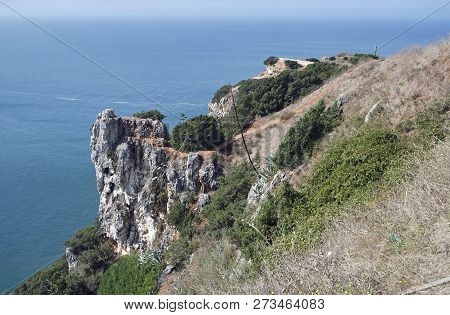 Wild Shore Line At Nazare Village In Portugal