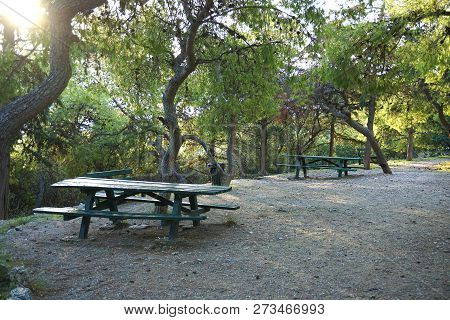 Relaxing Area Inside Philopappos Hill In Athens