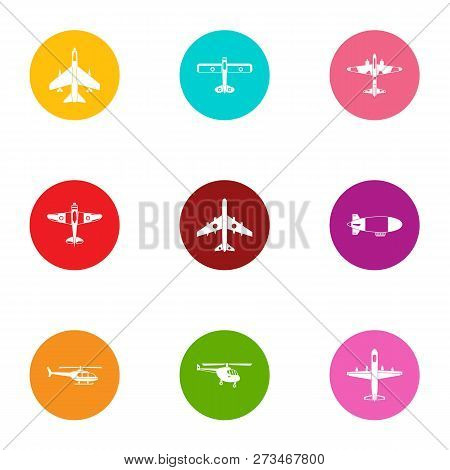 Overflight Icons Set. Flat Set Of 9 Overflight Icons For Web Isolated On White Background