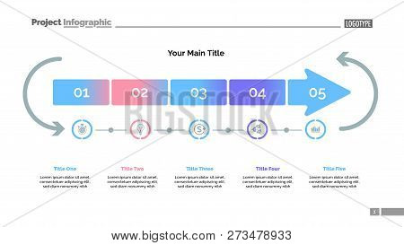 Five Arrow Segments Vector Photo Free Trial Stock Five Arrow Segments Process Chart Slide Template Business Data Point Diagram Design