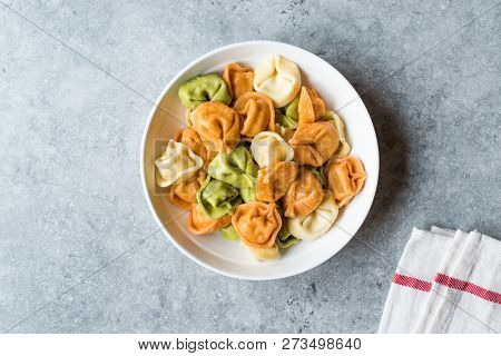 Tri Colored Tortellini Pasta / Multicolor Or Colorful