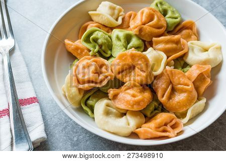 Tri Colored Tortellini Pasta / Multicolor Or Colorful