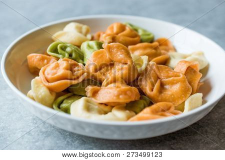 Tri Colored Tortellini Pasta / Multicolor Or Colorful