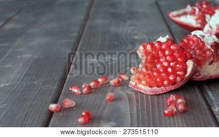 Red Pomegranate With Juicy Seeds