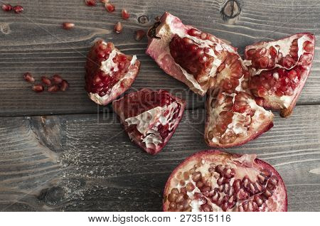 Red Pomegranate With Juicy Seeds