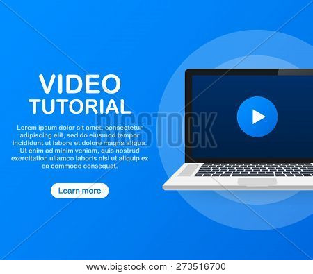 Video Tutorials Icon Concept. Study And Learning Background, Distance Education And Knowledge Growth