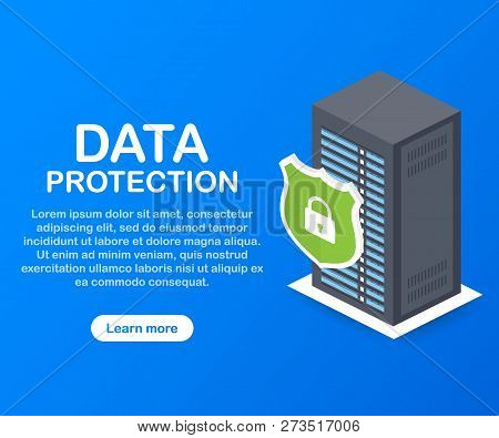 Data Protection, Privacy, And Internet Security. Vector Stock Illustration.