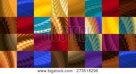 Many Different Colors In Squares, Abstract Image
