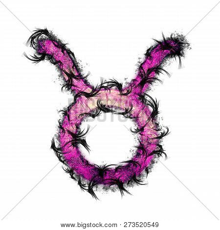 Taurus Zodiac Sign White Background Horoscope Symbol