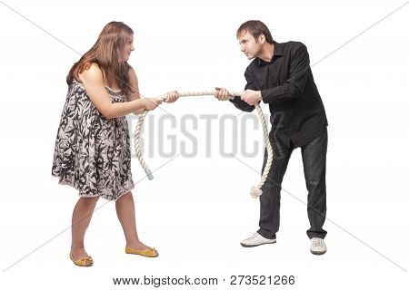 Emotional Family Problems And Quarrel. Concept Of Separation And Bad Inside Relationships. Horizonta