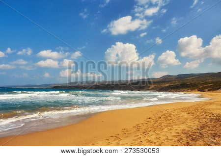 A Rocky Shore On Akamas Peninsula In Cyprus