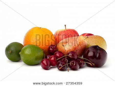Fruit verscheidenheid geïsoleerd op witte achtergrond