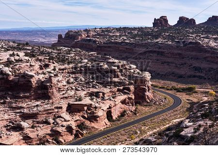 Dead Horse Point Mesa Scenic Byway State Road High Way 313 Road Leads To Merrimac Butte And Monitor 