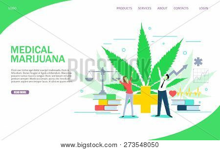 Medical Marijuana Landing Page Website Vector Template
