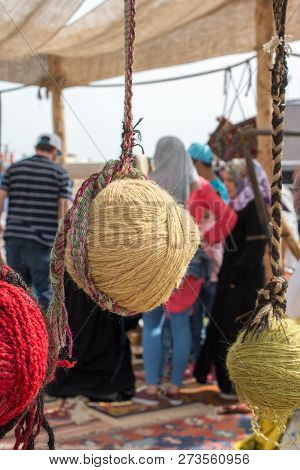 Set Or Rolls Of Colotful String In The View