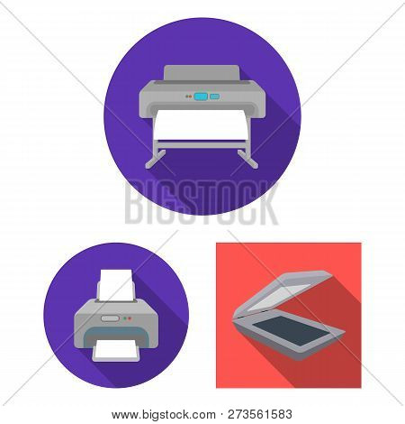 Vector Design Of Printer And Plotter Logo. Collection Of Printer And Machine Stock Symbol For Web.
