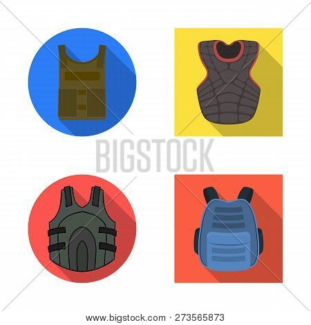 Vector Illustration Of Flak And Jacket Icon. Set Of Flak And Body Stock Vector Illustration.