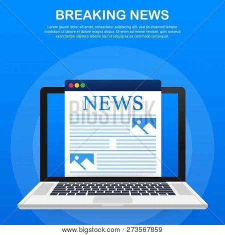 News Background, Breaking News, Vector Infographic With News Theme. Vector Stock Illustration.