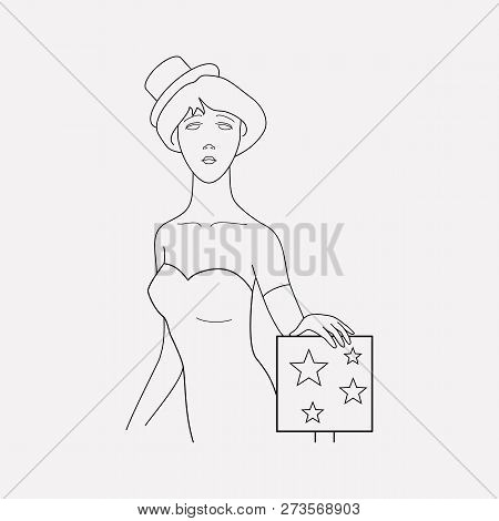 Magicians Assistant Icon Line Element. Vector Illustration Of Magicians Assistant Icon Line Isolated
