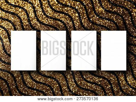 Namecard Mockup Template Background With Crooked Line Pattern Background