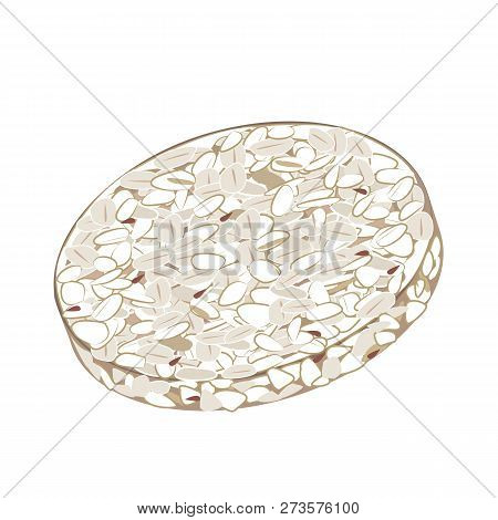 Rice Crispbread Vector Isolated On White Background