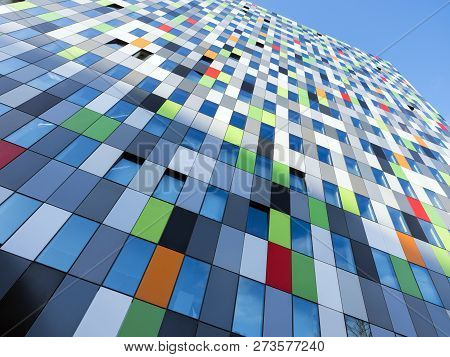 Utrecht, Netherlands, 11 December 2018: Colorful Facade Of Student Housing Casa Confetti On Universi