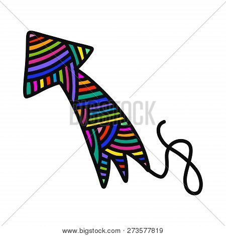 Knitted Arrow Comet Yarn Wool Hand Drawn Illustration For Prints Posters T Shirts Background Knittin