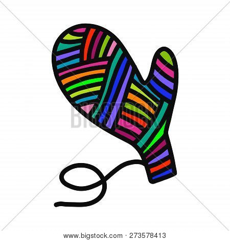 Knitted Glove Mitten Yarn Wool Hand Drawn Illustration For Prints Posters T Shirts Background Knitti