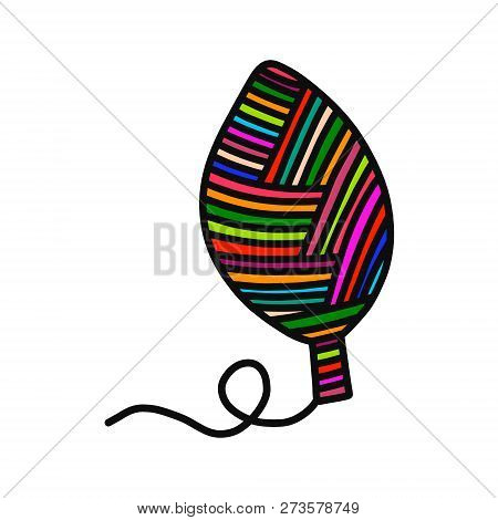 Knitted Leaf Yarn Wool Hand Drawn Illustration For Prints Posters T Shirts Background Knitting Cours