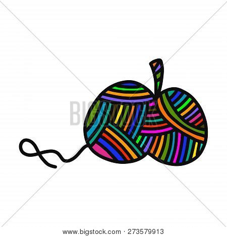 Knitted Apple Pumpkin Yarn Wool Hand Drawn Illustration For Prints Posters T Shirts Background Knitt