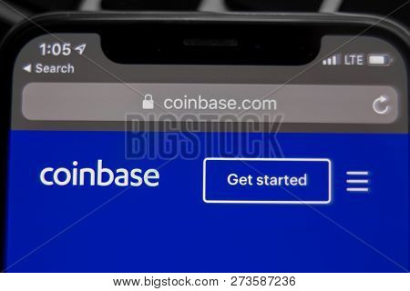 Tula, Russia - November 28, 2018: Coinbase Mobile Application Running On Smartphone. Coinbase Is A C