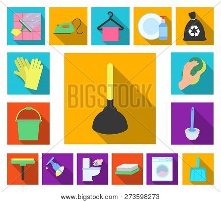 Cleaning And Maid Flat Icons In Set Collection For Design. Equipment For Cleaning Vector Symbol Stoc