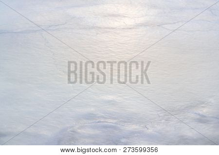 First Ice On The Lake In Late Autumn. Winter Coming Landscape